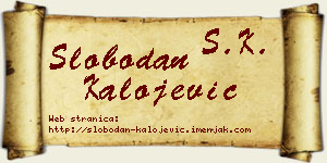 Slobodan Kalojević vizit kartica